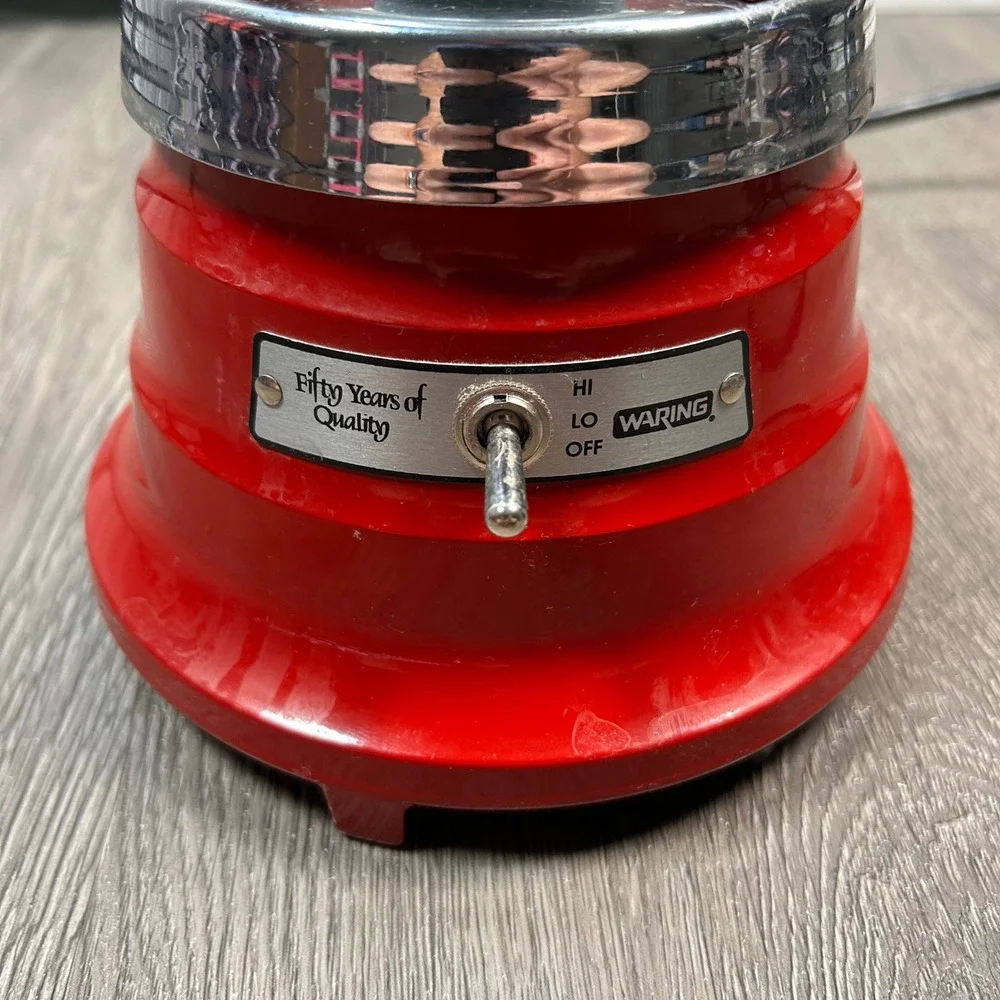 Waring Commercial Blender 40 oz Red Retro Model 51BL24 2-Speed Glass Jar